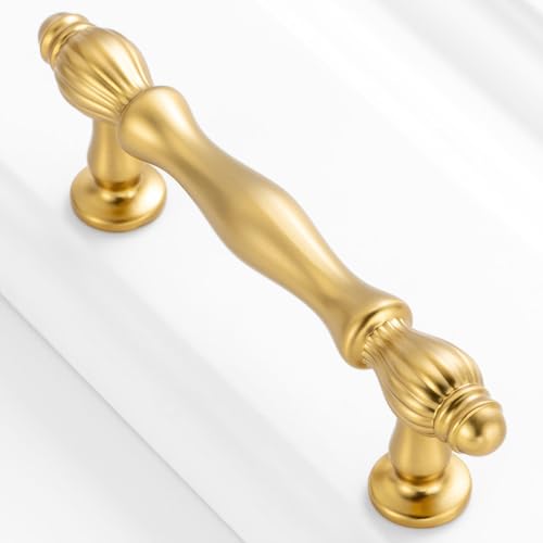 BEROSSA 30 Pack 3 Inch Brushed Gold Cabinet Pulls Gold Cabinet Handles Gold Hardware for Kitchen Cabinets 2510 Drawer Dresser Cupboard Bedroom Bathroom - Image 1