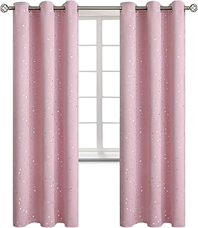 BGment Kids Blackout Curtains for Bedroom - Grommet Thermal Insulated Silver Star Print Room Darkening Curtains for - Image 1