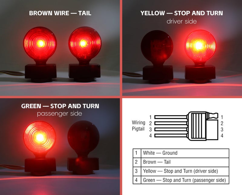 MAXXHAUL 50871 Magnetic ONE LED Trailer Tail Towing Light Kit DOT Turn Brake Parking Lights for Truck RV Boat Car Bike Trailer - Image 3