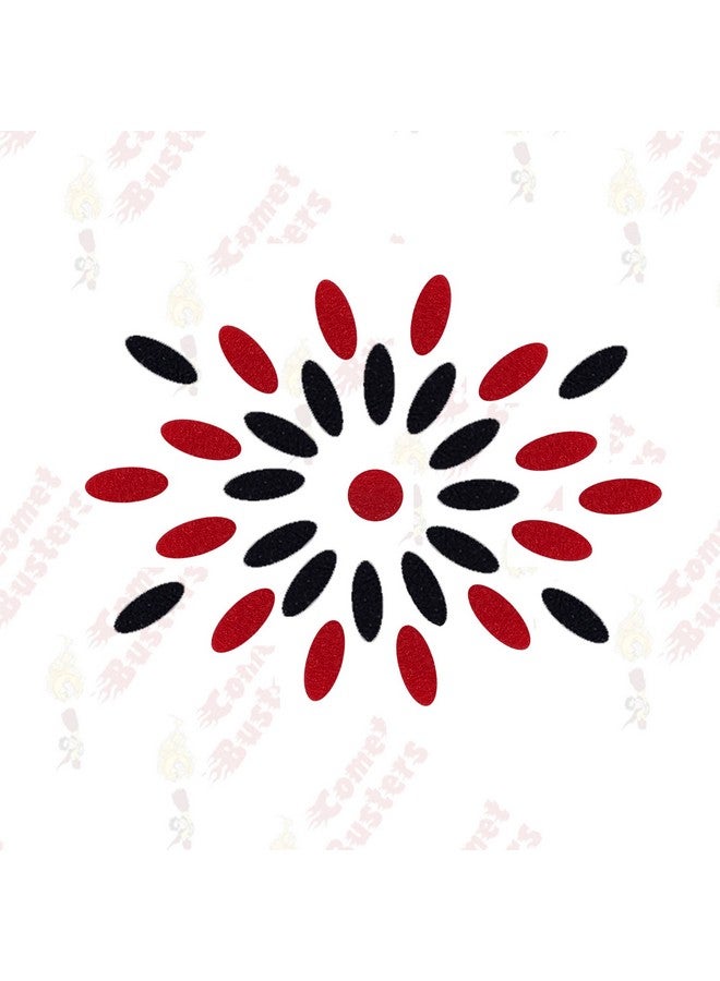 Comet Busters Handcrafted Red and Black Oval Velvet Bindis (BIN1857) (7 mm) - Image 3