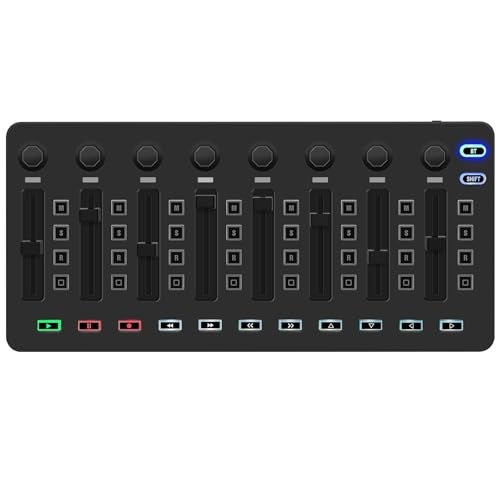 M-Wave Wireless Midi Controller Mixer, Bluetooth Semi Weighted Professional dynamic keybed 8 Knobs and Music Production,Software Included (Black Mixer) - Image 1
