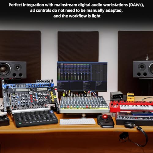 M-Wave Wireless Midi Controller Mixer, Bluetooth Semi Weighted Professional dynamic keybed 8 Knobs and Music Production,Software Included (Black Mixer) - Image 4