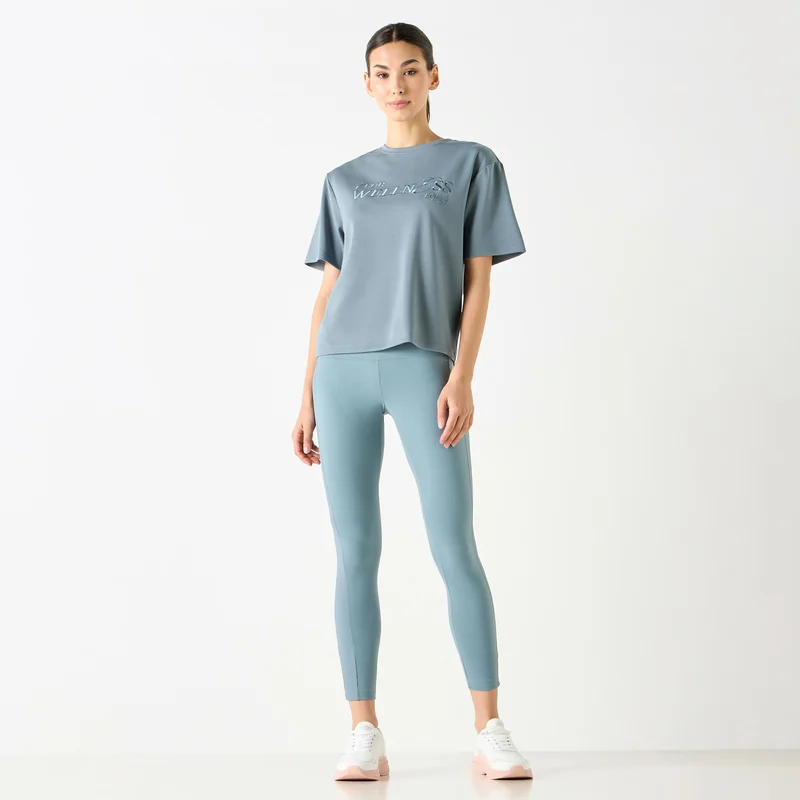 ADOT by Splash Embroidered T-shirt with Short Sleeves and Crew Neck