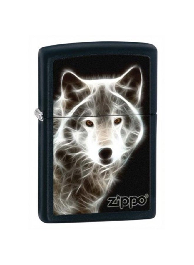 Zippo Ghostly Wolf Black Matte Pocket Lighter - Image 1