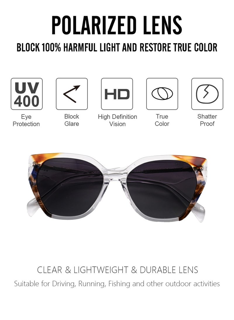 DLS Sunglasses for men and women - Cat Eye Acetate Frame with UV protacted lenses multipurpose use (S0011-C3) - Image 2
