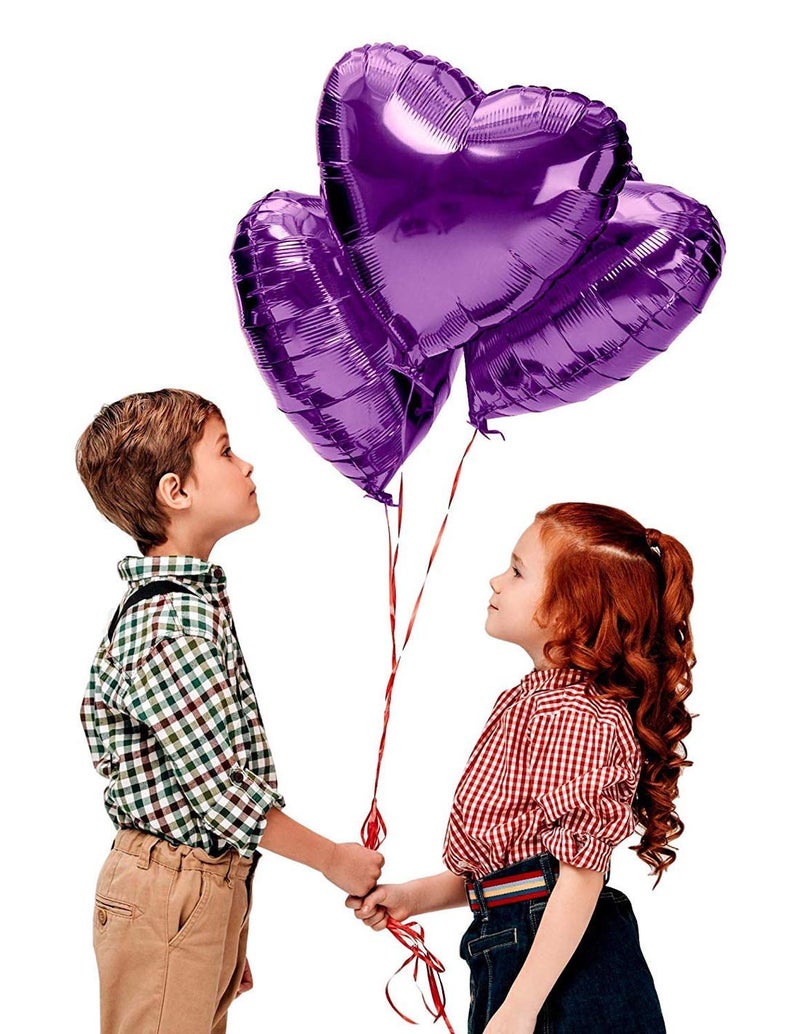 SOI Purple Heart Mylar Balloon | Purple Balloons For Birthday Decoration | Party Decorations Items |(Pack of - 5) - Image 3