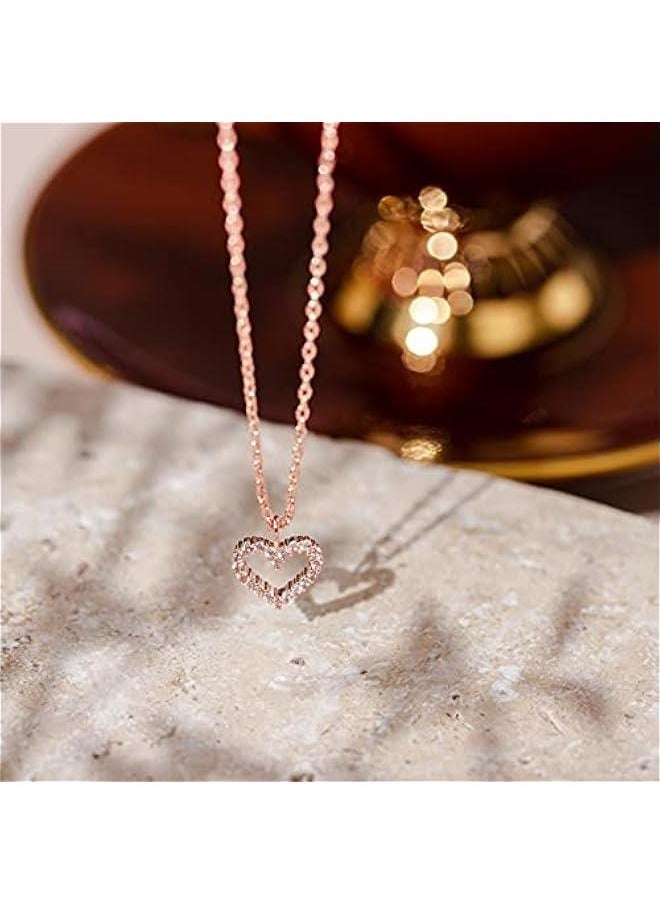PAVOI - 14K Gold Plated Cubic Zirconia Heart Necklace | Cute Dainty Love Pendant Necklaces for Women - Image 1