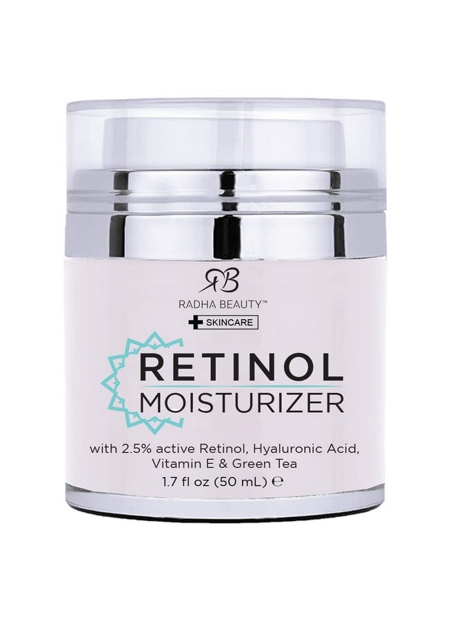 Radha beauty Radha Beauty Moisturizing Miracle Retinol Cream for Face - with 2.5% Retinol, Hyaluronic Acid, Vitamin E and Green Tea. Luxury Night and Day Anti-Aging Wrinkle Cream 1.7 fl oz.  - Image 1