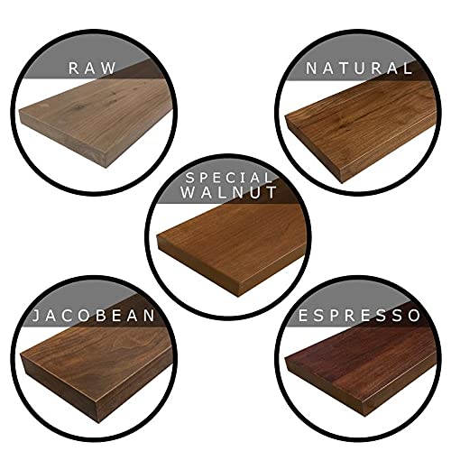 Vm decor Walnut Floating Shelves for Wall Set of 3 Floating Wall Shelves Home Decorations Wall Mounted Shelves Wide Panel for Living Room Bedroom Storage Bathroom Office Kitchen Set of 3 - Image 5