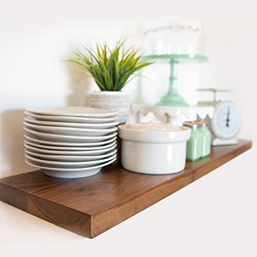 Vm decor Walnut Floating Shelves for Wall Set of 3 Floating Wall Shelves Home Decorations Wall Mounted Shelves Wide Panel for Living Room Bedroom Storage Bathroom Office Kitchen Set of 3 - Image 4