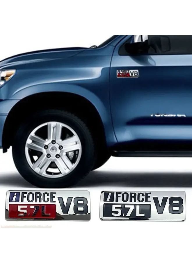 شعار تويوتا آي فورس V8 5.7 لتر ملصق شعار أحمر وأسود للباب والغطاء والخلفية - Image 1