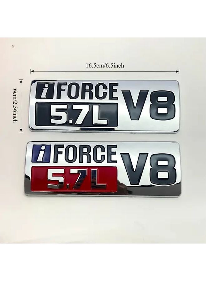 شعار تويوتا آي فورس V8 5.7 لتر ملصق شعار أحمر وأسود للباب والغطاء والخلفية - Image 2