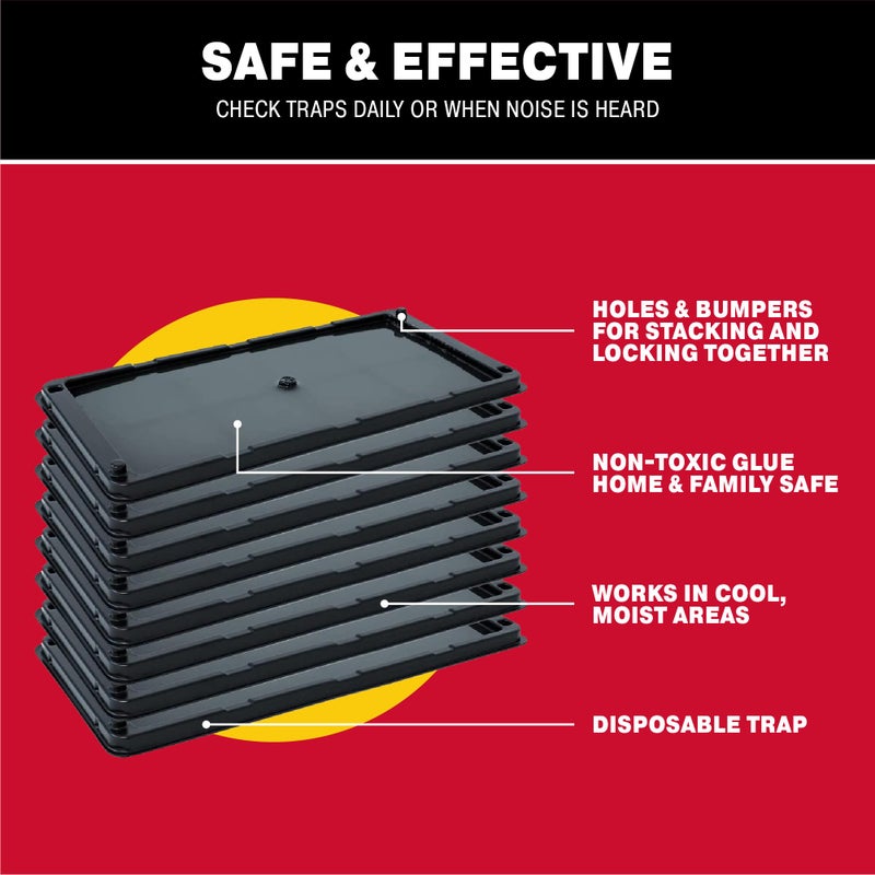 Catchmaster Rat & Mouse Glue Traps 8Pk, Large Bulk Rat Traps Indoor for Home, Pre-Scented Adhesive Plastic Tray for Inside House, Snake, Mice, & Spider Traps, Pet Safe Pest Control - Image 5