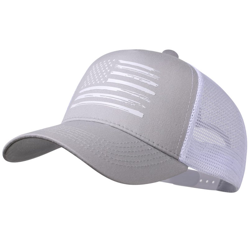 VIONLAN Baseball Cap, American Flag Trucker Hat for Men Women, Breathable Adjustable Fit Outdoor Mesh Snapback Hats - Image 1