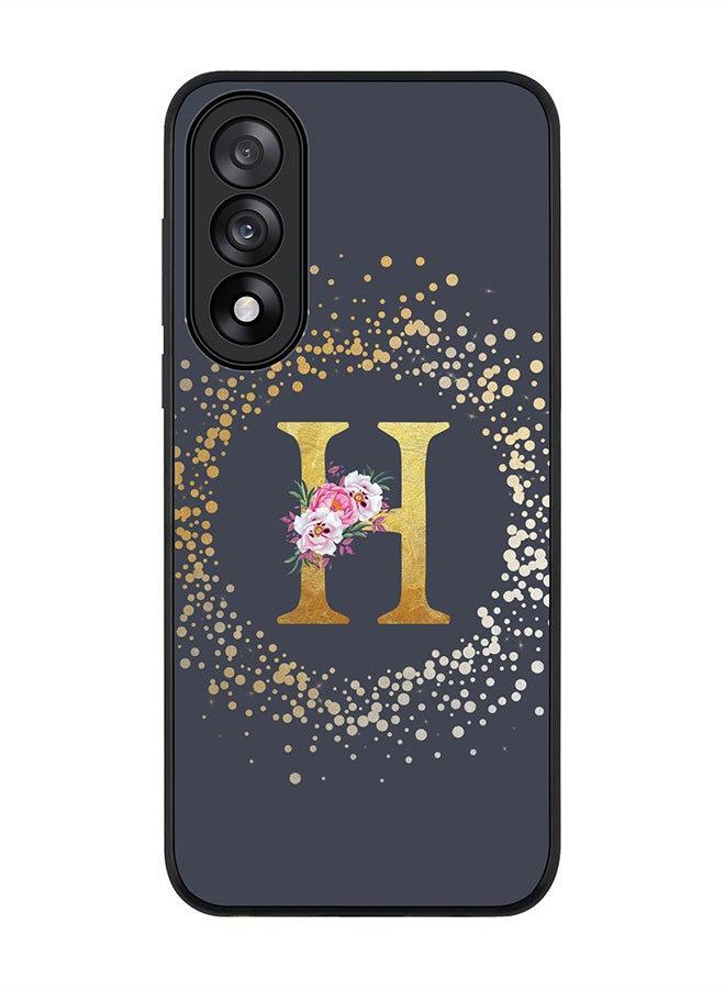 Stylizedd For OnePlus Nord 5 / Ace 5 Ultra Case,Slim fit Camera Protection, Shockproof Thin Phone cover  - Custom Monogram Floral - H  (Grey )