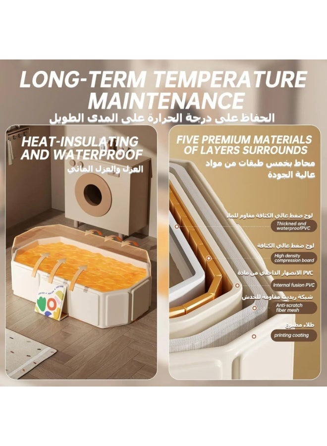 يوڠام حوض استحمام للأطفال قابل للطي من الرضع حتى سنّ الطفولة مع قاعدة مانعة للانزلاق – سهل التخزين ومثالي للمساحات الصغيرة - Image 4