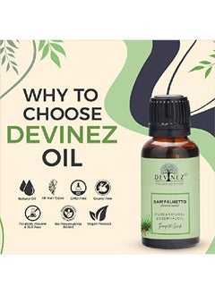 Devinez Saw Palmetto Certified Oil 15ml (serenoa repens) 100% Pure l & Undiluted Therapeutic grade for skin & hair care with Glass Dropper & Glass Bottle  - Image 3