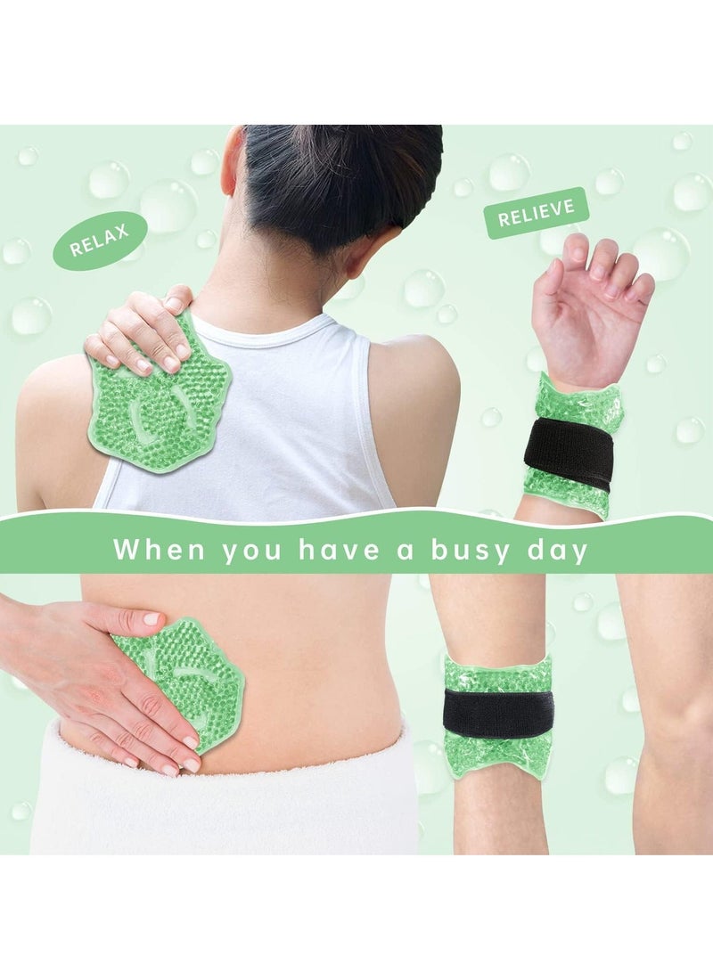 Ankle/Sport Foot Ice Therapy Wrap, Hot Cold Gel Pack with Adjustable Brace for Sprained Ankles, Plantar Fasciitis, Achilles, and Swelling Feet, Microwaveable, Freezable Reusable, Green - Image 3