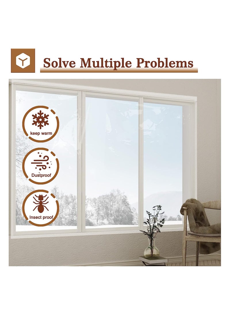 KASTWAVE - Window Transparent Insulation Film Kit, Window Cuttable Cold Protection Film, Hot Protection Film Window, Wind Proof Thickening Wrap (120x80cm) - Image 1