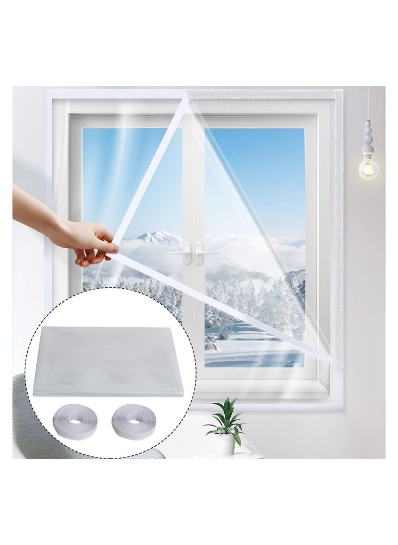 KASTWAVE - Window Transparent Insulation Film Kit, Window Cuttable Cold Protection Film, Hot Protection Film Window, Wind Proof Thickening Wrap (120x80cm) - Image 1