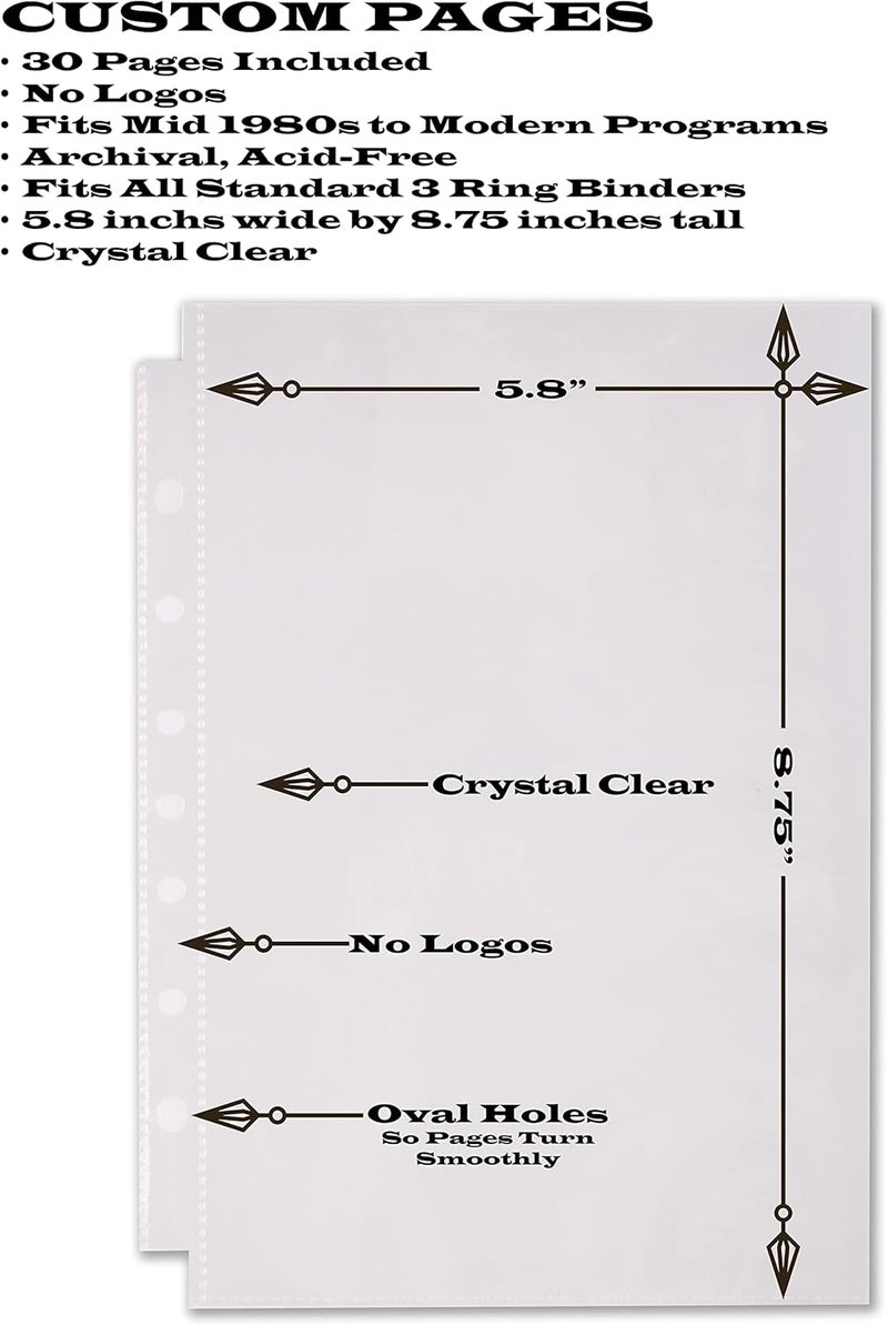 2Fold Binder for Holding Broadway Play Program and Theater Programs with 30 Custom Sheet Protectors - PU Leather - Fits Programs from Mid 1980s to Modern (Black Plain) - Image 3