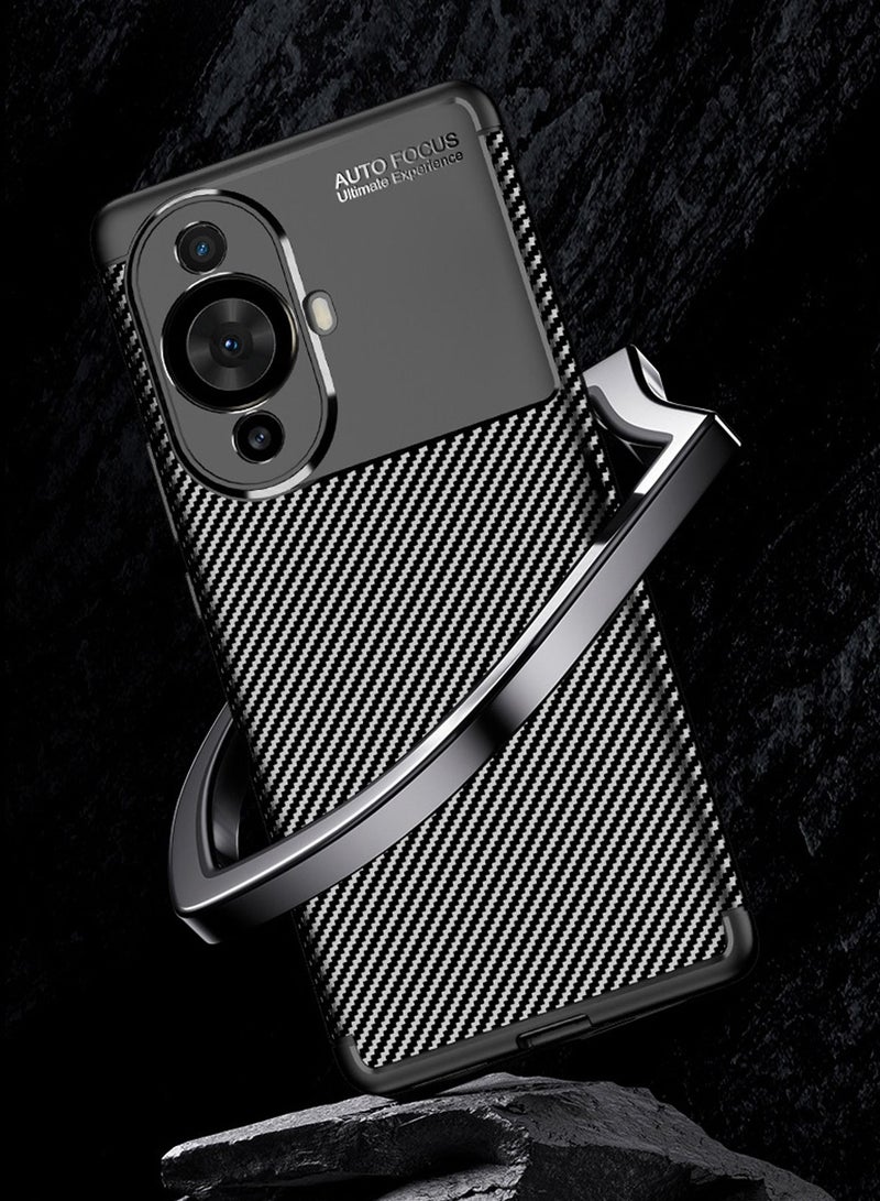 AUTO FOCUS Huawei Nova 11 pro Case Cover, Ultra Slim Shock Absorption Soft TPU Carbon Fiber Silicone Protective Cover Case for Huawei Nova 11 pro Phone Case (Black) - Image 4