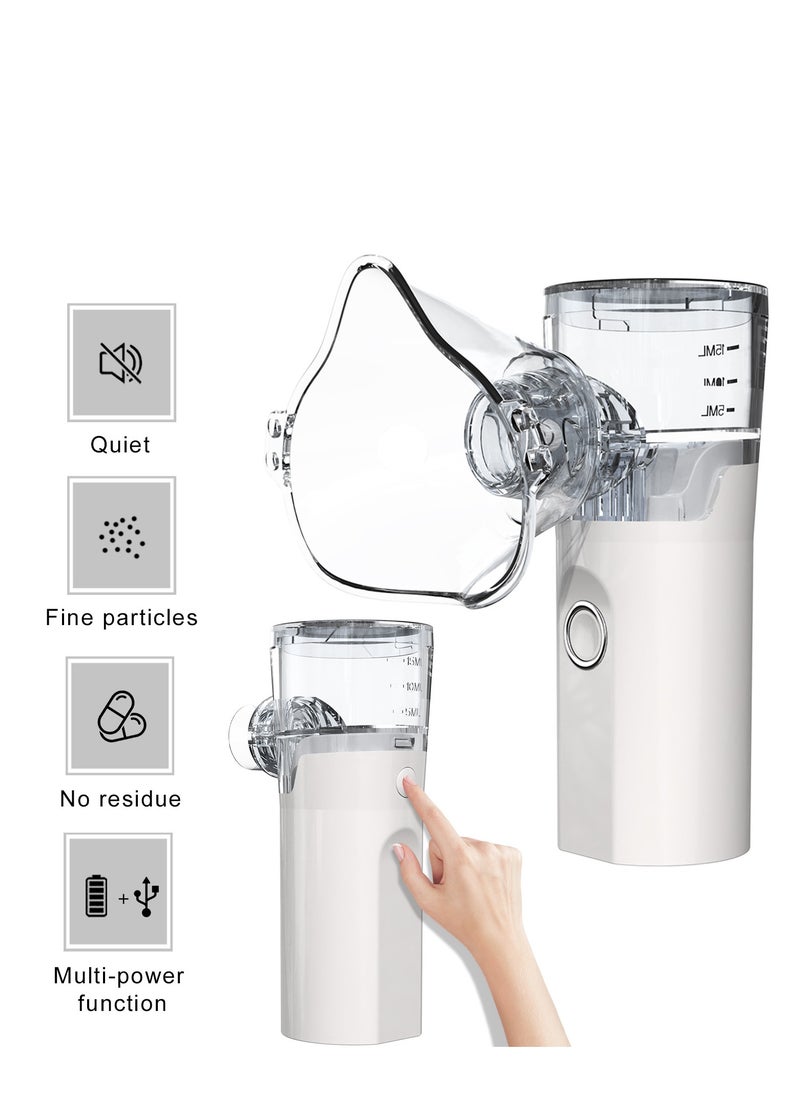 Angmei Portable Steam Inhaler, Ultrasonic Mesh Inhaler, Handheld Inhalator,Nebulizer with Aerosol Mask, Portable Nebulizer for Travel and Home Use Handheld Inhaler Nebulizer Machine  - Image 1