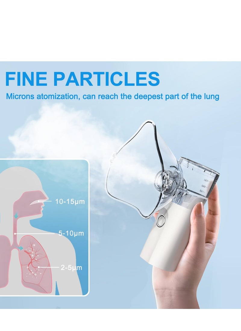 Angmei Portable Steam Inhaler, Ultrasonic Mesh Inhaler, Handheld Inhalator,Nebulizer with Aerosol Mask, Portable Nebulizer for Travel and Home Use Handheld Inhaler Nebulizer Machine  - Image 5