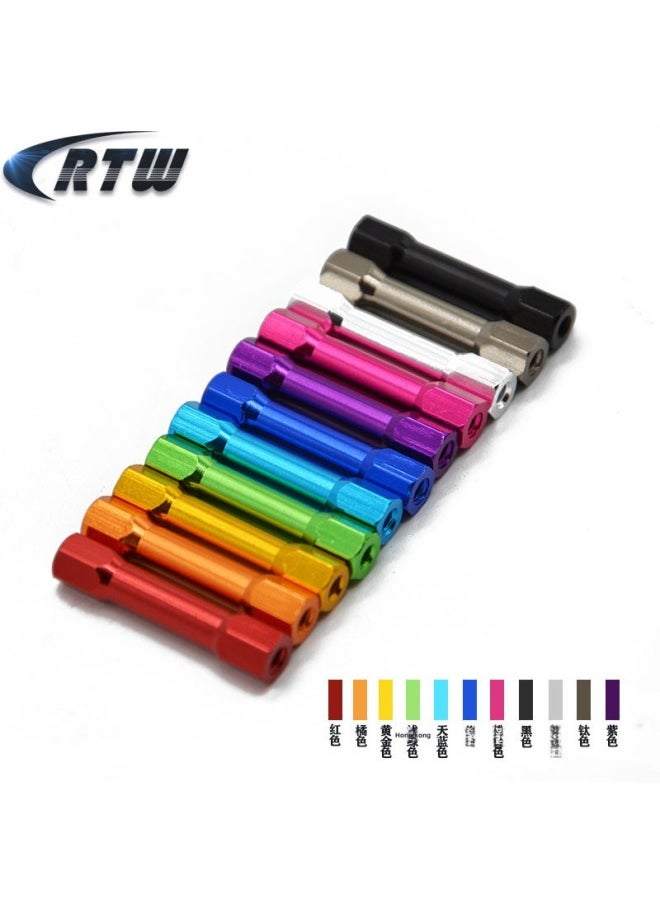 M3 * 25mm Hexagon Head Color Pull Rod Aluminum Top Column Internal Tooth Model Machine Frame Balance Aluminum Rod Through Hole-Colour:M3*25 Orange  - Image 4