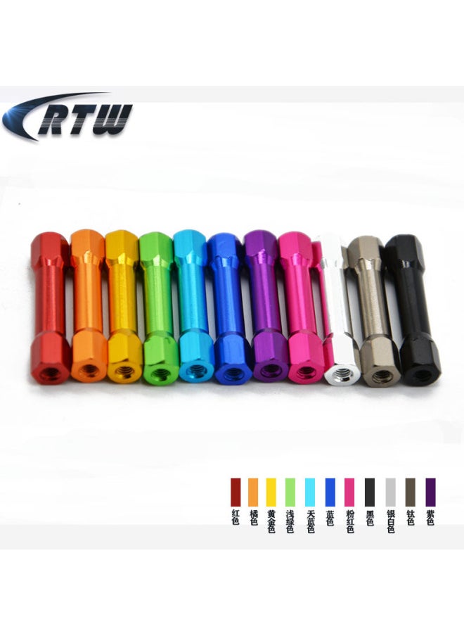 M3 * 25mm Hexagon Head Color Pull Rod Aluminum Top Column Internal Tooth Model Machine Frame Balance Aluminum Rod Through Hole-Colour:M3*25 Orange  - Image 5