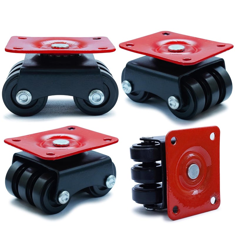 Hepiack 6Wheel Heavy Duty Caster Roller for Furniture 510kg Load Capacity Pack of 4 - Image 2