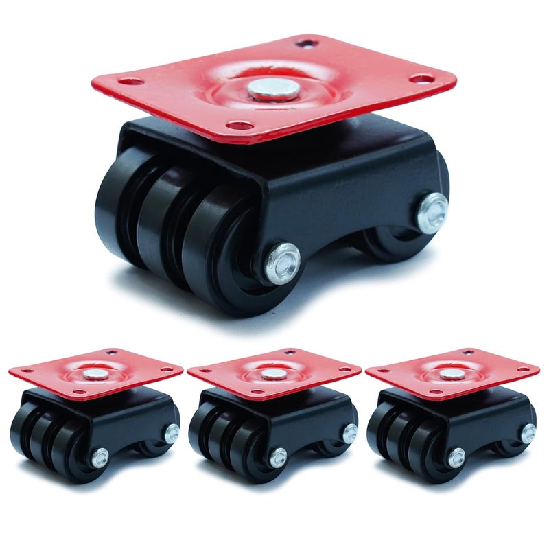 Hepiack 6Wheel Heavy Duty Caster Roller for Furniture 510kg Load Capacity Pack of 4 - Image 1