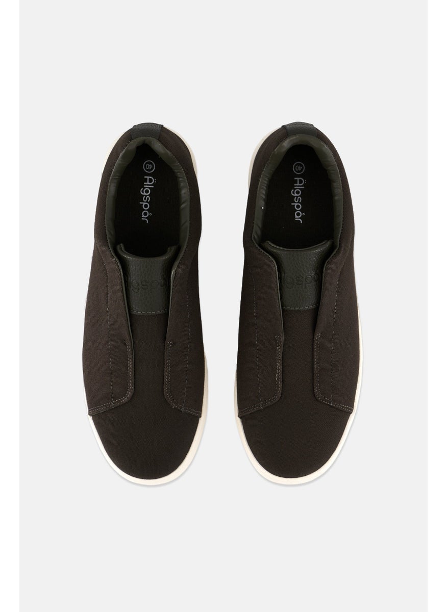 Algspar Men Tripe Stitch Slip On Casual Shoes, Dark Olive  - Image 3