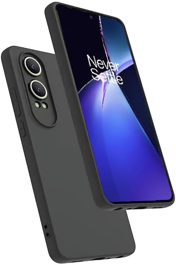 DIZORO Microfiber Candy Case Compatible for Oneplus Nord Ce 4 Lite 5G Smooth Touch Cushion Liquid Soft Silicone Gel Rubber Phone Cases Non-Slip Full Body Protective Shockproof Back Cover - Black - Image 4