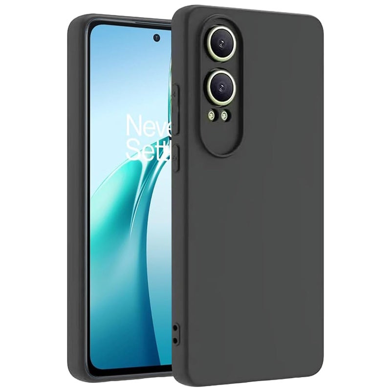 DIZORO Microfiber Candy Case Compatible for Oneplus Nord Ce 4 Lite 5G Smooth Touch Cushion Liquid Soft Silicone Gel Rubber Phone Cases Non-Slip Full Body Protective Shockproof Back Cover - Black - Image 5