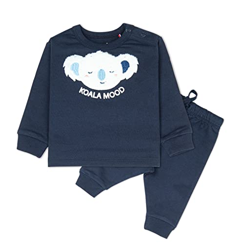 ARIEL Cotton Fleece Clothing Pajama Set For Boys & Girls - Unisex Winter Clothing Sets Full Sleeve T-Shirt & Pant, Blue, 9 Months-12 Months - Image 1