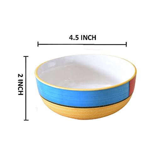 Kunhar Ceramic Serving Bowls (Yellow, 400 ml) - 2 Pieces - Image 2