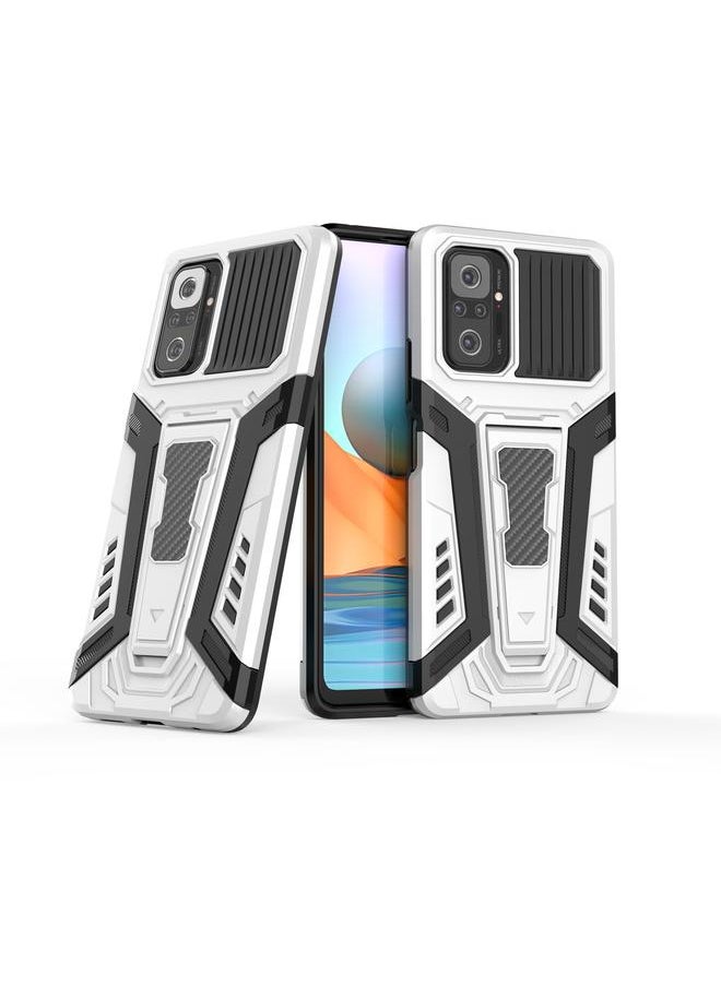 Case For Xiaomi Redmi Note 10 Pro War Chariot Series Armor All-inclusive Shockproof PC + TPU Protective Case with Invisible Holder