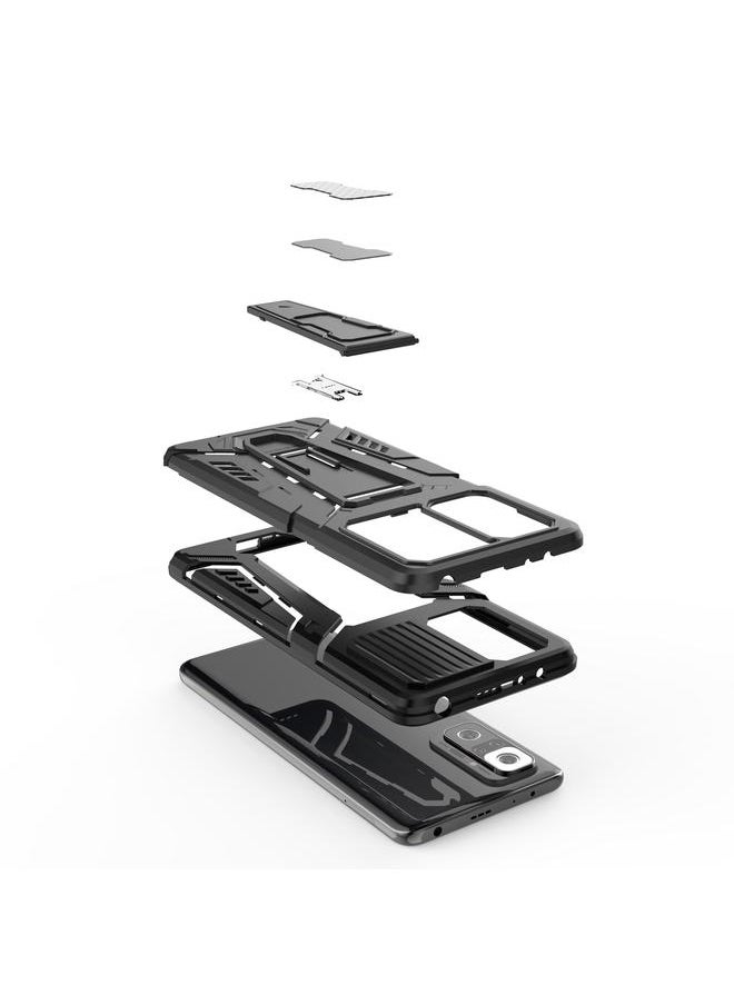 Case For Xiaomi Redmi Note 10 Pro War Chariot Series Armor All-inclusive Shockproof PC + TPU Protective Case with Invisible Holder