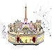 Tonecheer Wooden Music Box Puzzle for Adults DIY Rotating Music Box Kit 3D Creative Musical Puzzle Crafts Model Building Kits Desk Decor Birthday Romantic Paris - Image 3