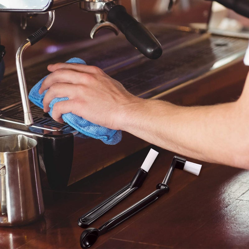 Zhehao Coffee Machine Brush Cleaner 4 Pieces Coffee Machine Brush with Spoon and 1 Piece 58 mm Stainless Steel Back Flush Insert Metal Blind Filter - Image 3