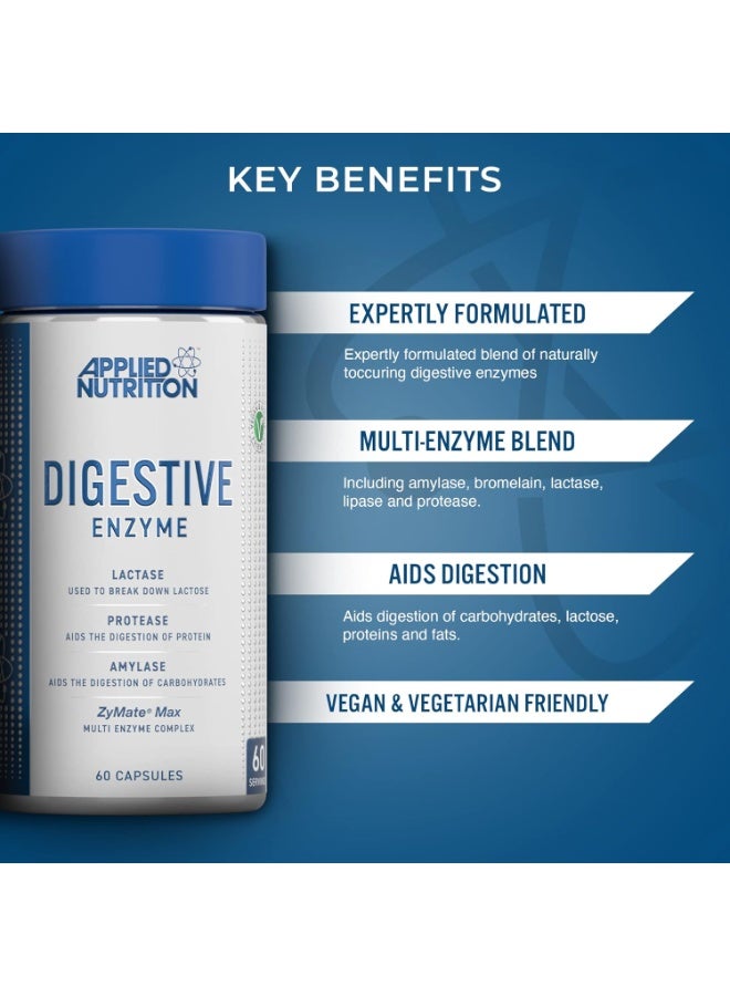 أبلايد نيوتريشن مركب إنزيمات الهضم من أبلايد نيوتريشن - دعم هضمي متطور لتحسين امتصاص العناصر الغذائية وراحة الأمعاء (60 كبسولة) - Image 2