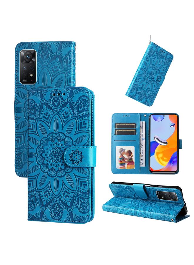 Case For Xiaomi Redmi Note 11 Pro 4G Foreign Version / 5G Embossed Sunflower Leather Phone Case