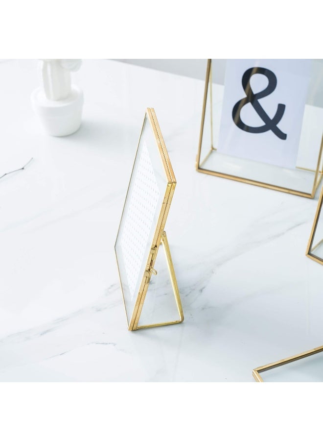 Levilan 6x8 Gold Photo Frame Vintage Style Antique Gold Standing Picture Frames with Pressed Glass Brass 6 x 8 - Image 5
