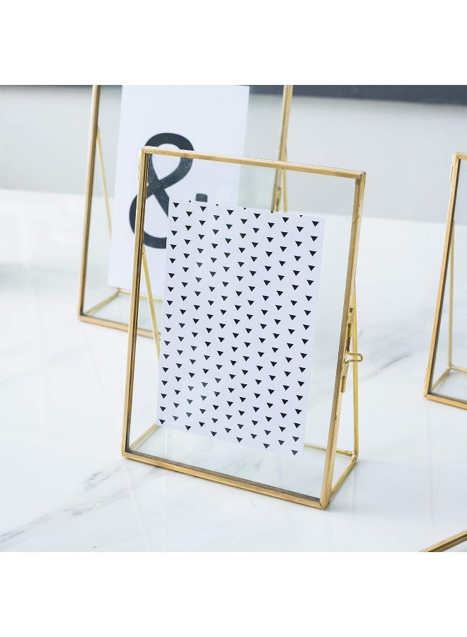 Levilan 6x8 Gold Photo Frame Vintage Style Antique Gold Standing Picture Frames with Pressed Glass Brass 6 x 8 - Image 2