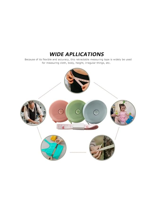 PROMASS 3Packs Retractable Soft Tape Measure + 1PCS Folded Measuring Tape(60-Inch), Double Scale Vinyl Ruler for Weight Loss Medical Body Measurement Fabric Cloth Sewing Tailor Knitting Craft, Kid Size Tape - Image 5