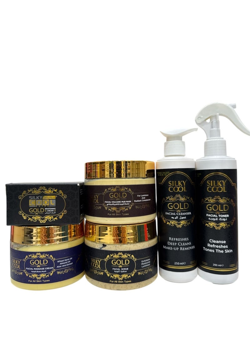 Silky Cool Luxuries Golden 6pcs  Facial Kit