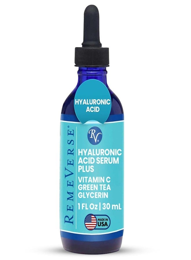 RemeVerse Hyaluronic Acid Serum with Vitamin C & Green Tea Extract - 100% Pure Formulation for Face, Lips & Décolleté - Intense Moisture for Dry Skin & Fine Lines for a Youthful & Plump Look, 1 oz - Image 1