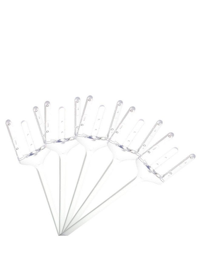 NX Garden 120 Pack 12" Plastic Clear Floral Picks Straight Fork Head Card Holders For Weddings Birthday Parties Events Decorations - Image 2
