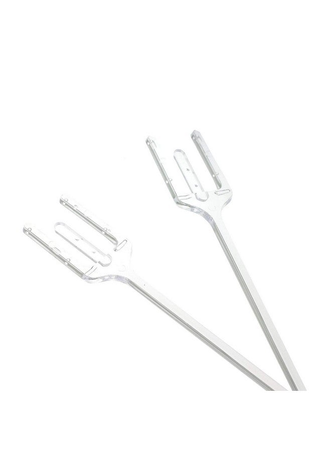 NX Garden 120 Pack 12" Plastic Clear Floral Picks Straight Fork Head Card Holders For Weddings Birthday Parties Events Decorations - Image 1